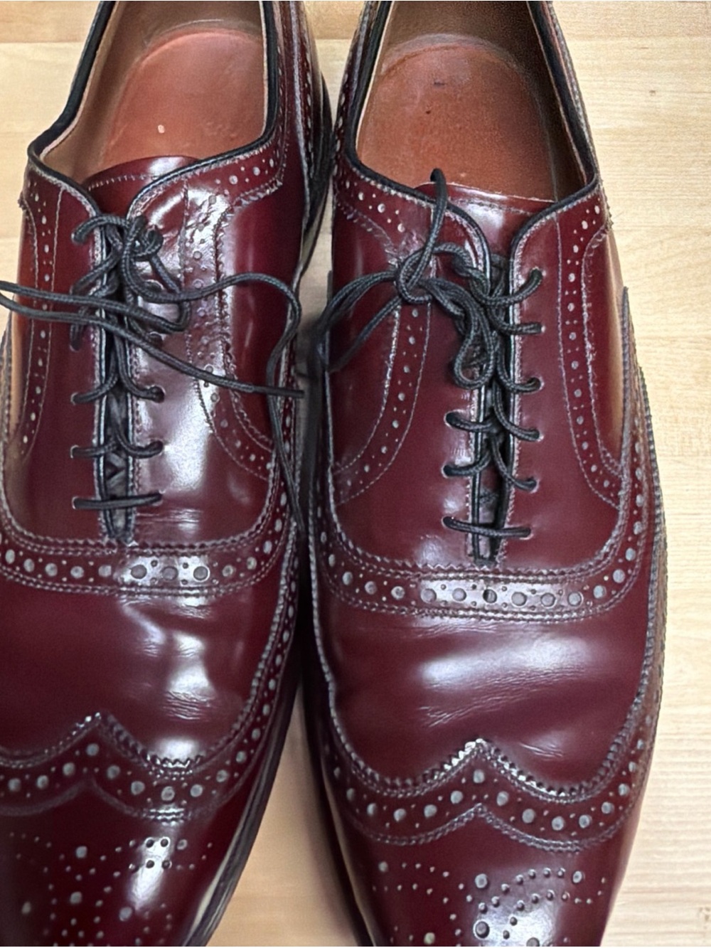 Allen Edmonds Burgundy Wingtip Oxfords